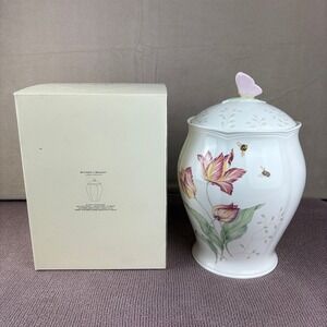 NEW Lenox Butterfly Meadow LARGE CANISTER Butterfly Finial Lid 11" RETIRED